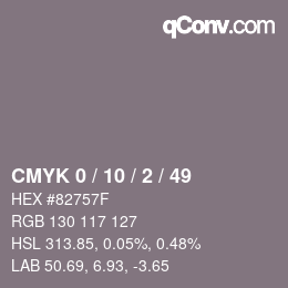 Color code: CMYK 0 / 10 / 2 / 49 | qconv.com