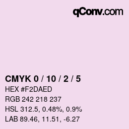 カラーコード: CMYK 0 / 10 / 2 / 5 | qconv.com