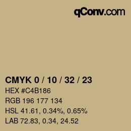 Color code: CMYK 0 / 10 / 32 / 23 | qconv.com