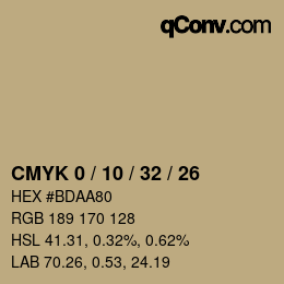 Color code: CMYK 0 / 10 / 32 / 26 | qconv.com
