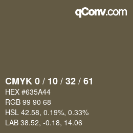カラーコード: CMYK 0 / 10 / 32 / 61 | qconv.com