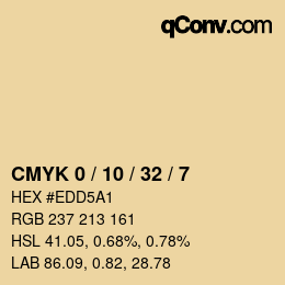カラーコード: CMYK 0 / 10 / 32 / 7 | qconv.com
