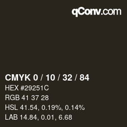 Color code: CMYK 0 / 10 / 32 / 84 | qconv.com