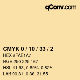 Color code: CMYK 0 / 10 / 33 / 2 | qconv.com