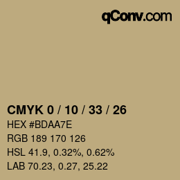 Color code: CMYK 0 / 10 / 33 / 26 | qconv.com