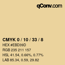 颜色代码: CMYK 0 / 10 / 33 / 8 | qconv.com