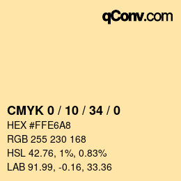 Color code: CMYK 0 / 10 / 34 / 0 | qconv.com