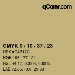 Color code: CMYK 0 / 10 / 37 / 23 | qconv.com