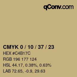 カラーコード: CMYK 0 / 10 / 37 / 23 | qconv.com