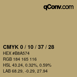 Color code: CMYK 0 / 10 / 37 / 28 | qconv.com