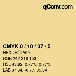 颜色代码: CMYK 0 / 10 / 37 / 5 | qconv.com