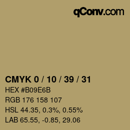 Código de color: CMYK 0 / 10 / 39 / 31 | qconv.com