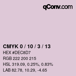 カラーコード: CMYK 0 / 10 / 3 / 13 | qconv.com