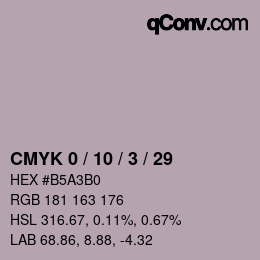 Color code: CMYK 0 / 10 / 3 / 29 | qconv.com