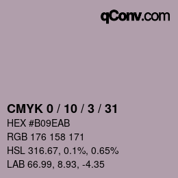 Código de color: CMYK 0 / 10 / 3 / 31 | qconv.com