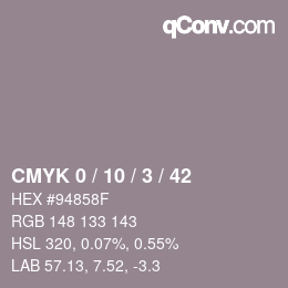 Color code: CMYK 0 / 10 / 3 / 42 | qconv.com