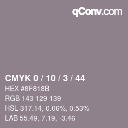 颜色代码: CMYK 0 / 10 / 3 / 44 | qconv.com