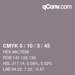 Color code: CMYK 0 / 10 / 3 / 45 | qconv.com