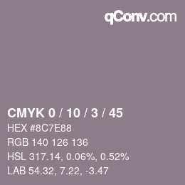 Color code: CMYK 0 / 10 / 3 / 45 | qconv.com