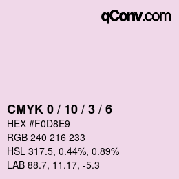 Color code: CMYK 0 / 10 / 3 / 6 | qconv.com