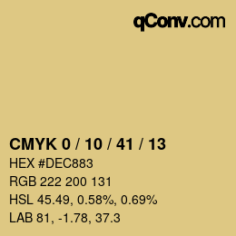 カラーコード: CMYK 0 / 10 / 41 / 13 | qconv.com