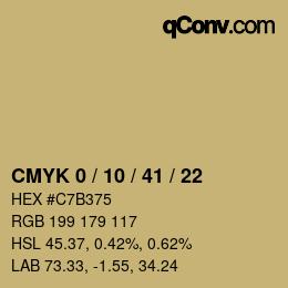 颜色代码: CMYK 0 / 10 / 41 / 22 | qconv.com