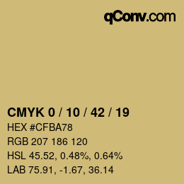 カラーコード: CMYK 0 / 10 / 42 / 19 | qconv.com
