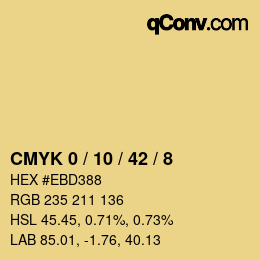 Farbcode: CMYK 0 / 10 / 42 / 8 | qconv.com