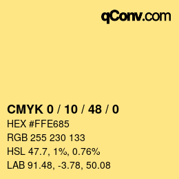 Color code: CMYK 0 / 10 / 48 / 0 | qconv.com