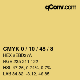 カラーコード: CMYK 0 / 10 / 48 / 8 | qconv.com