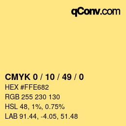 Color code: CMYK 0 / 10 / 49 / 0 | qconv.com