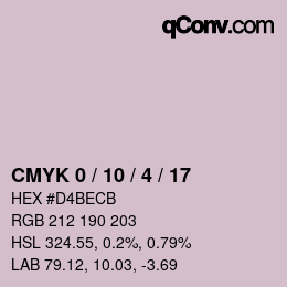颜色代码: CMYK 0 / 10 / 4 / 17 | qconv.com