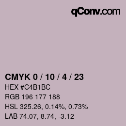 颜色代码: CMYK 0 / 10 / 4 / 23 | qconv.com