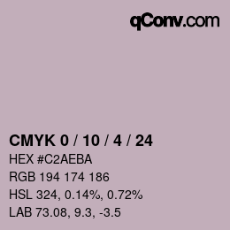 Color code: CMYK 0 / 10 / 4 / 24 | qconv.com