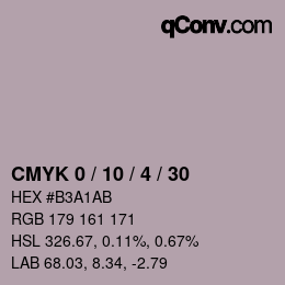 Código de color: CMYK 0 / 10 / 4 / 30 | qconv.com