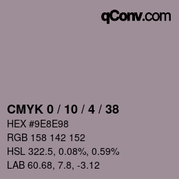 カラーコード: CMYK 0 / 10 / 4 / 38 | qconv.com