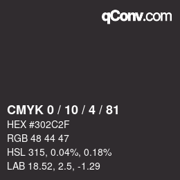 Color code: CMYK 0 / 10 / 4 / 81 | qconv.com