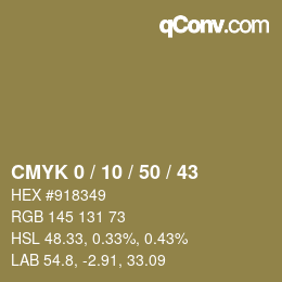 Color code: CMYK 0 / 10 / 50 / 43 | qconv.com