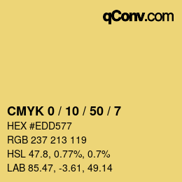 Color code: CMYK 0 / 10 / 50 / 7 | qconv.com