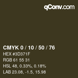 Farbcode: CMYK 0 / 10 / 50 / 76 | qconv.com