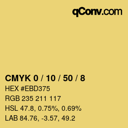 Color code: CMYK 0 / 10 / 50 / 8 | qconv.com