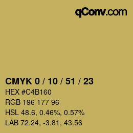 Color code: CMYK 0 / 10 / 51 / 23 | qconv.com