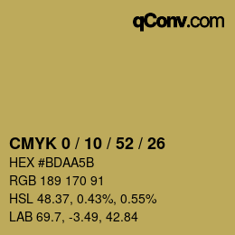 Color code: CMYK 0 / 10 / 52 / 26 | qconv.com