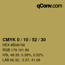 颜色代码: CMYK 0 / 10 / 52 / 30 | qconv.com