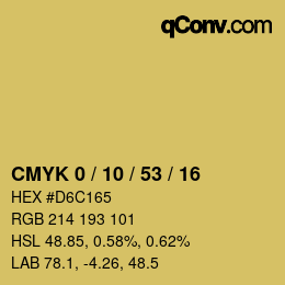 Color code: CMYK 0 / 10 / 53 / 16 | qconv.com