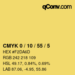 Color code: CMYK 0 / 10 / 55 / 5 | qconv.com