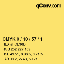 Color code: CMYK 0 / 10 / 57 / 1 | qconv.com