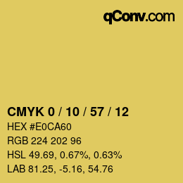 Color code: CMYK 0 / 10 / 57 / 12 | qconv.com