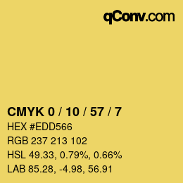 Color code: CMYK 0 / 10 / 57 / 7 | qconv.com