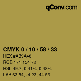 カラーコード: CMYK 0 / 10 / 58 / 33 | qconv.com